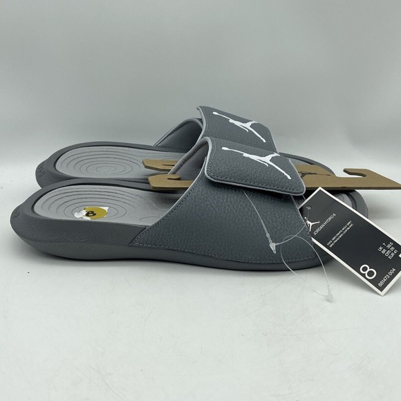 Nike Air Jordan Hydro 6 Slide Sandals 881473-004 Cool Grey White Wolf Grey Sz 8 - Picture 2 of 5